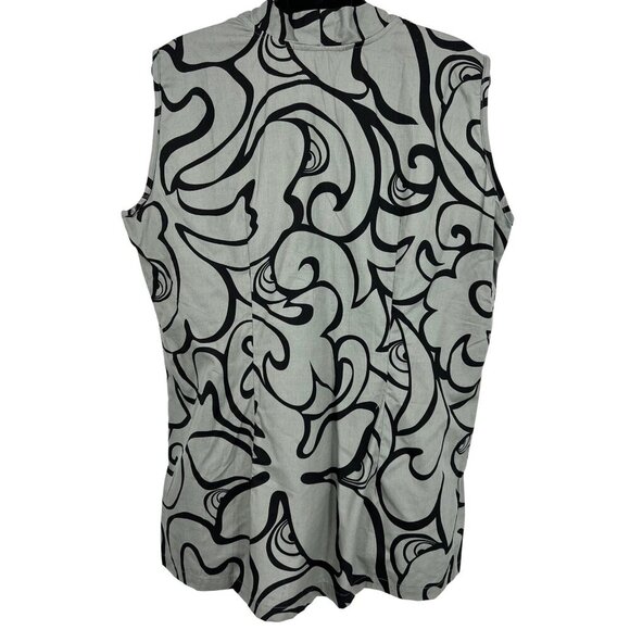 Rix First Hawaiian Bank Gray Black Button Sleeveless Shirt XXL Extra Large EUC - Picture 5 of 7